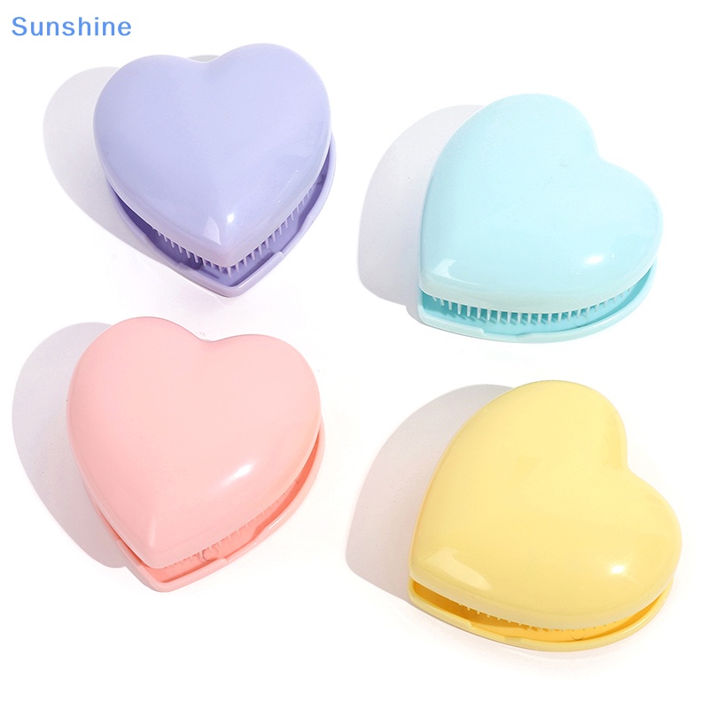 Lược Chải Tóc Mini Thiết Kế Trái Tim Có Thể Gấp Gọn Tiện Dụng