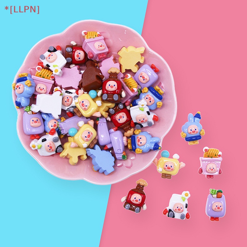 Móc Khóa Hình Chú Heo Hoạt Hình 3D Bằng Nhựa Resin DIY