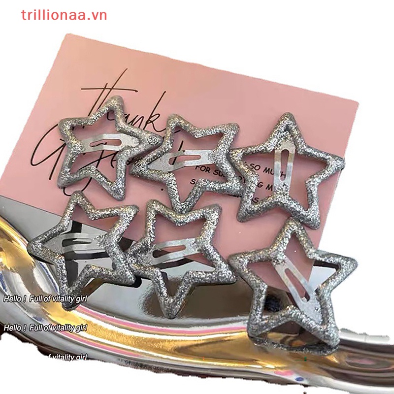 Kẹp Tóc Hình Ngôi Sao Năm Cánh Lấp Lánh Phong Cách Hàn Quốc Dễ Phối Đồ Cho Nữ