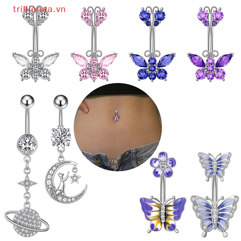 1 Khuyên RốN HìNh BướM ĐíNh Đá Xinh XắN