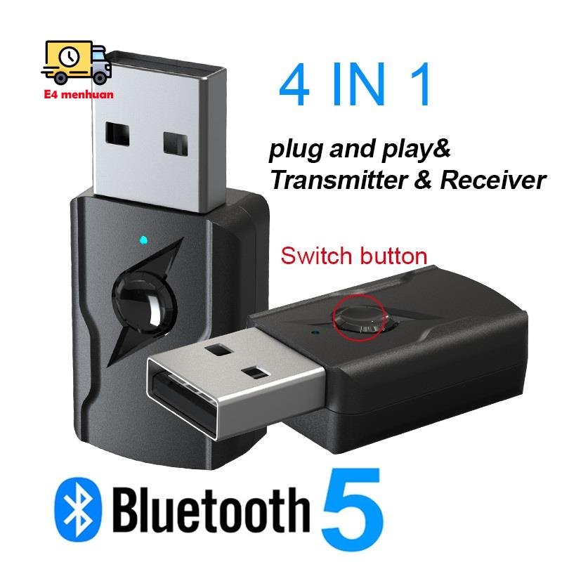 Usb Truyền Nhận Tín Hiệu Bluetooth 5.0 Không Dây 4 Trong 1 Giắc Cắm 3.5mm Dành Cho Loa Bluetooth / TV / PC