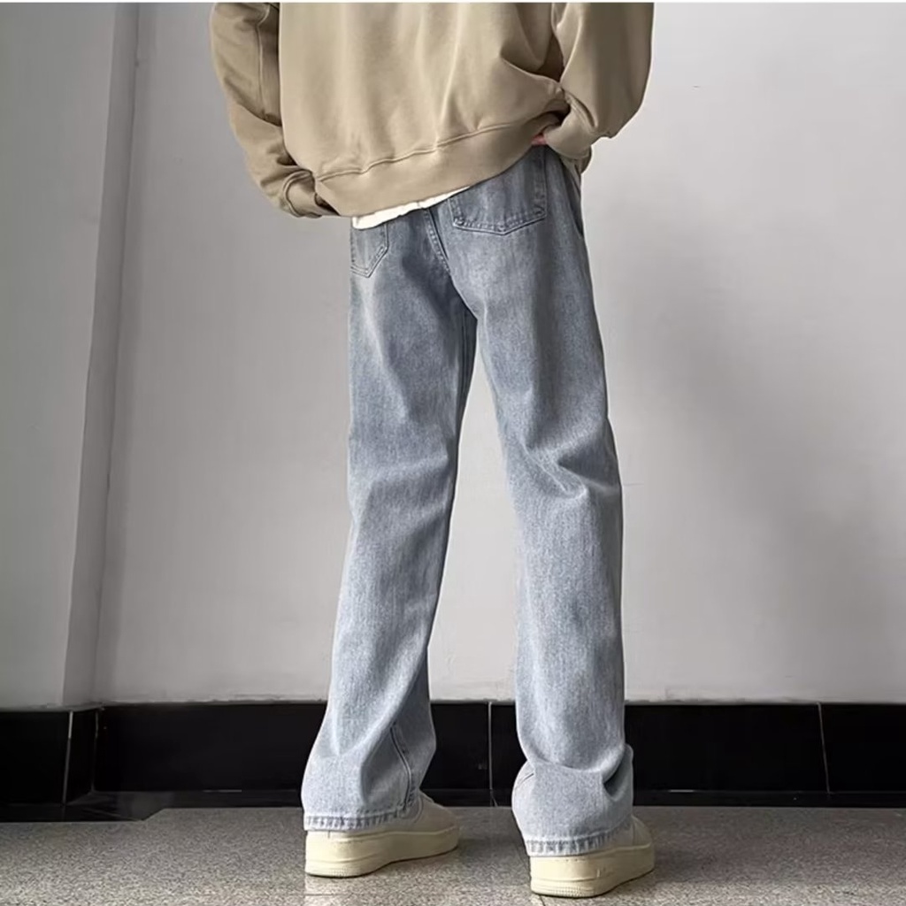 Quần Jean Ống Rộng Mỏng Nhẹ Thời Trang Xuân Hè Dành Cho Nam
