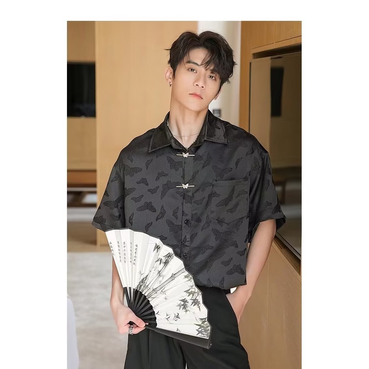 Áo Sơ Mi Tay Lửng Màu Trơn Thời Trang Mùa Hè Trẻ Trung Dành Cho Nam