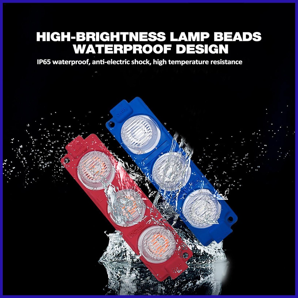 Đèn LED Nhấp Nháy Ánh Sáng Đỏ Và Xanh Dương Chống Thấm Nước Gắn Đuôi Xe Mô Tô robpvn