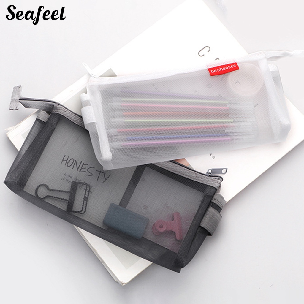 Túi Đựng Bút Bằng Lưới Trong Suốt Chống Bụi Sức Chứa Lớn Cho Học Sinh