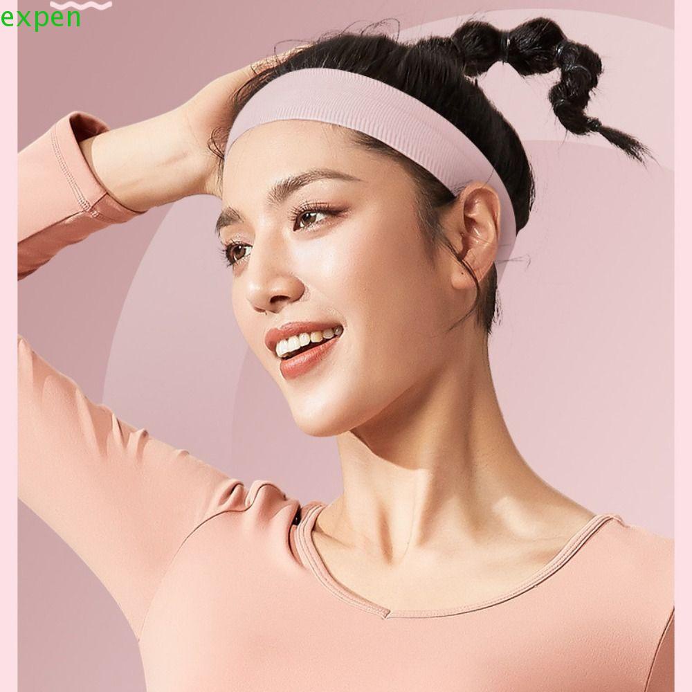 EXPEN 1 Băng Đô Thể Thao Bản Rộng Co Giãn Màu Trơn Chống Mồ Hôi