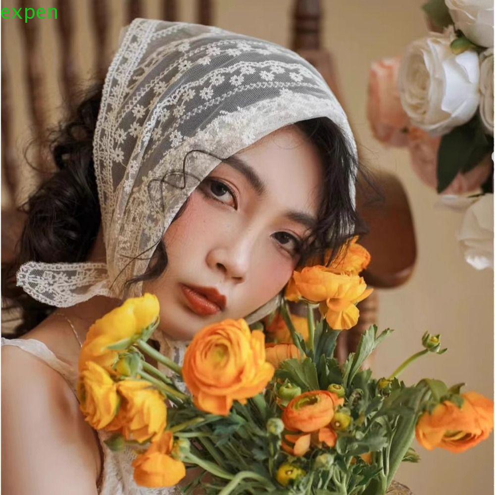 EXPEN Băng Đô Ren Hình Tam Giác / Lá Phong Cách Pháp Thời Trang Cho Nữ