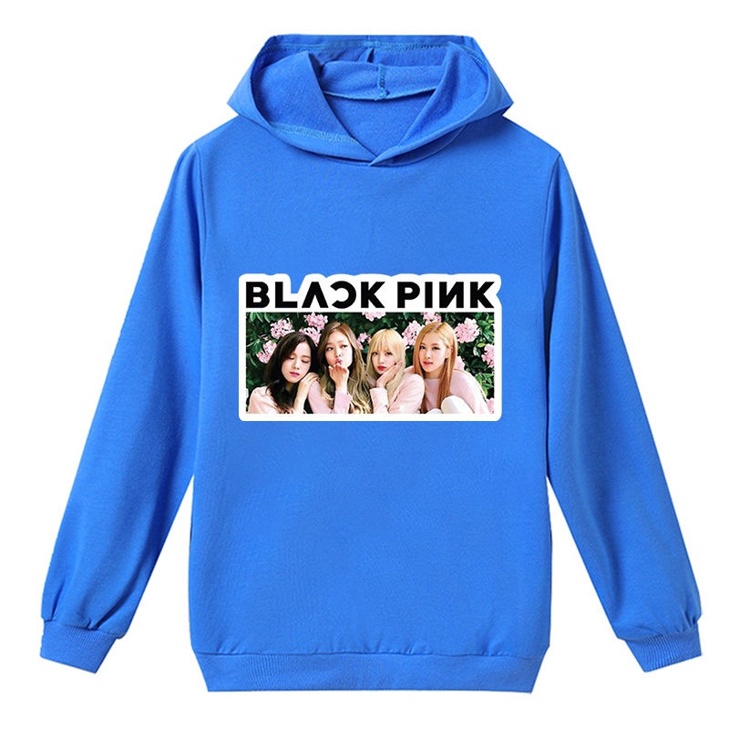 Áo Hoodie Thể Thao Tay Dài In Hình Hoạt Hình BLACKPINK Dành Cho Trẻ Em