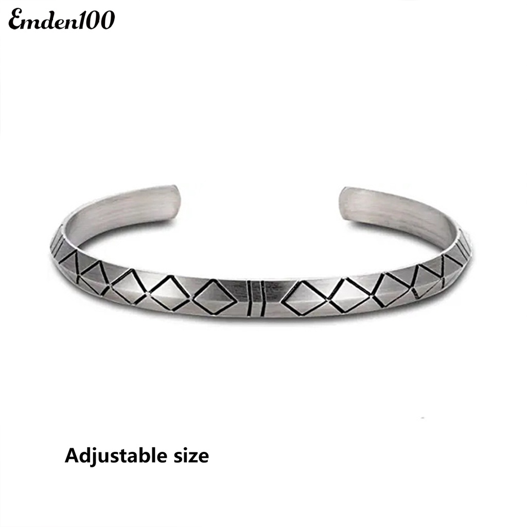 Vòng Đeo Tay Dạng Hở Màu Sắc Bạc Phong Cách Boho Thời Trang Cho Nam