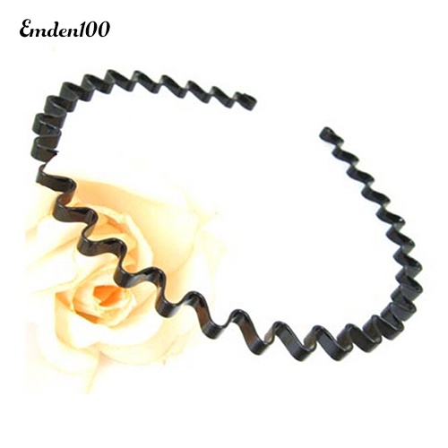 Băng Đô Cài Tóc Đen Gợn Sóng Thời Trang Cho Nam Nữ