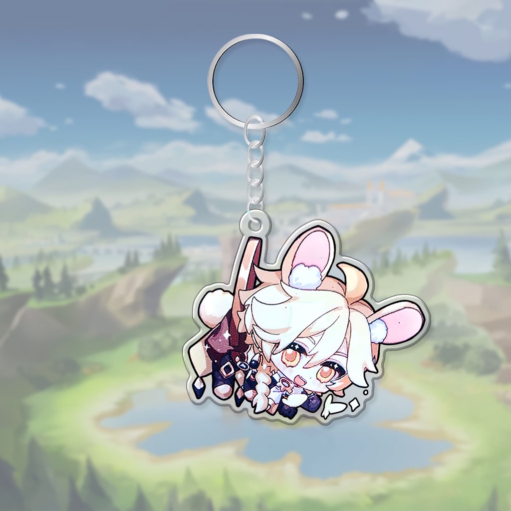 Móc khoá Genshin Impact Chibi Mica Acrylic Gund Anime in hình nhân vật cute trang trí túi xách balo làm quà tặng bạn bè