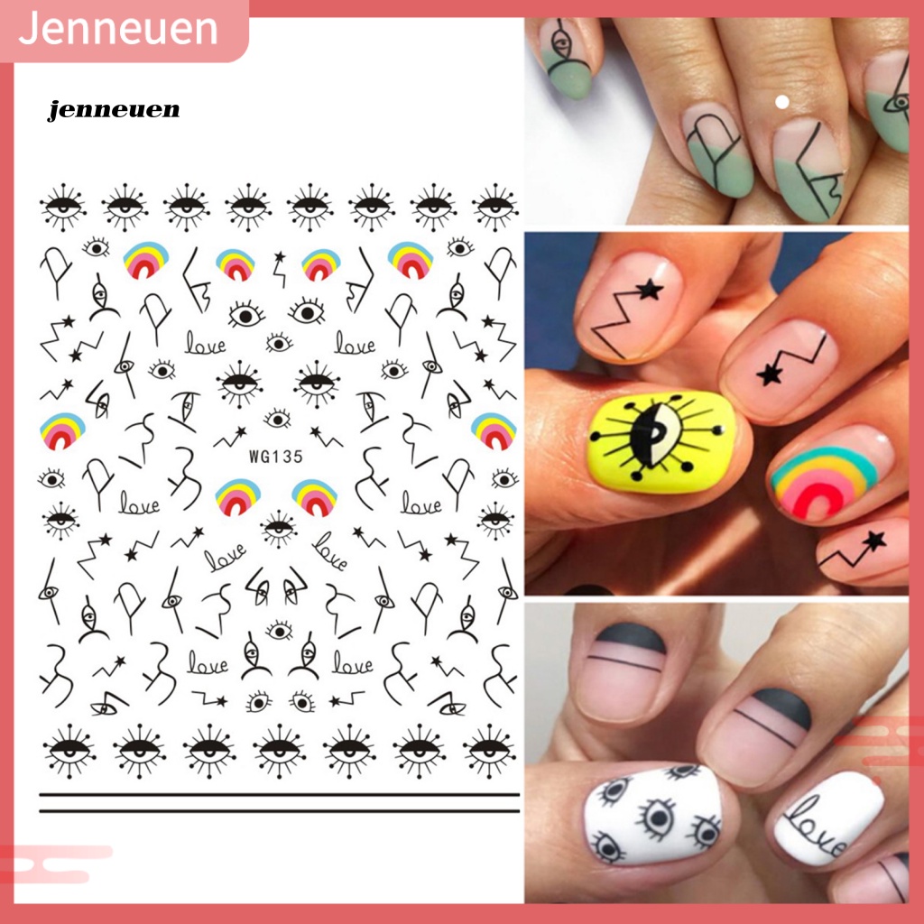 Đề Can Dán Móng Tay Nhiều Màu Sắc Họa Tiết Mắt Thời Trang Quyến Rũ Cho Nữ