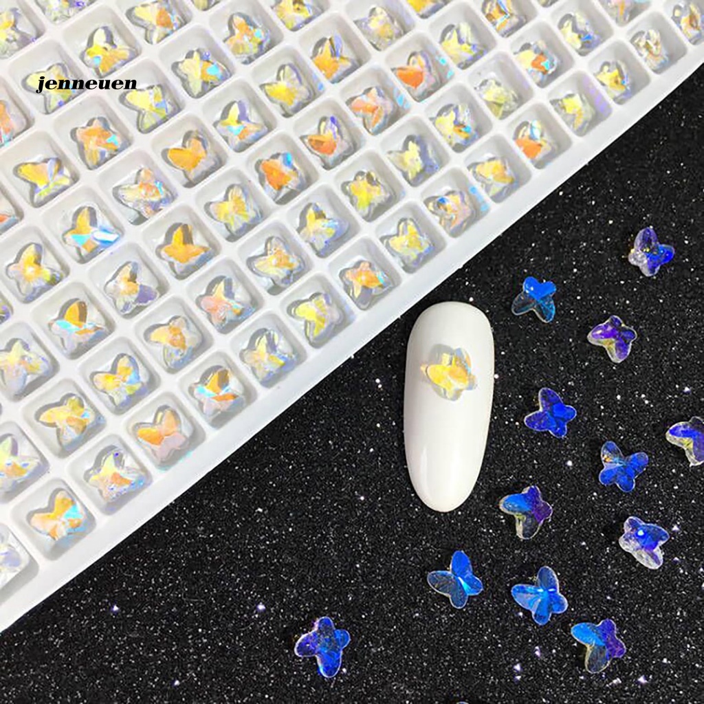Bộ 50 Phụ Kiện Trang Trí Móng Tay Hình Bươm Bướm Xinh Xắn