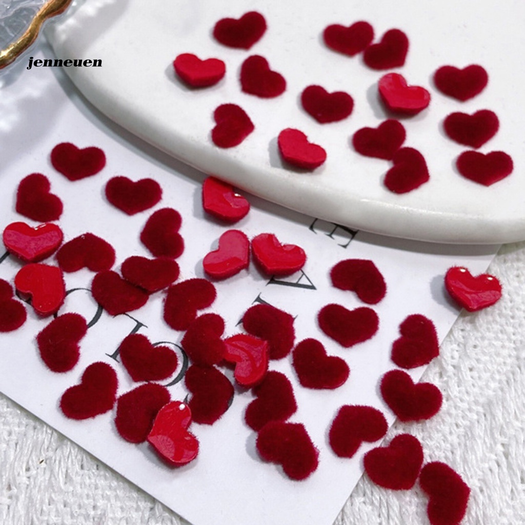 Bộ 20 Phụ Kiện Trang Trí Móng Tay Hình Trái Tim Phẳng Thời Trang Thu Đông