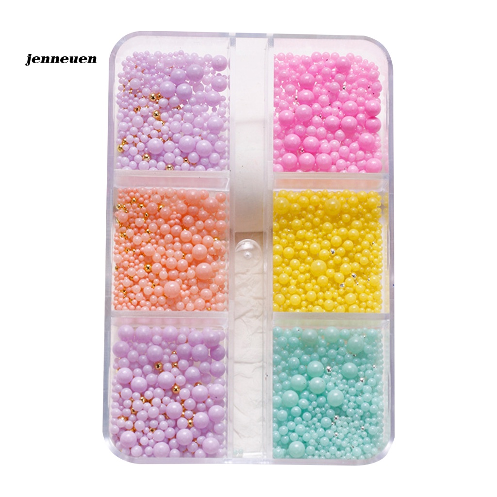 1 Hộp Hạt Cườm 3D Nhiều Màu Sắc Trang Trí Móng Tay Nghệ Thuật