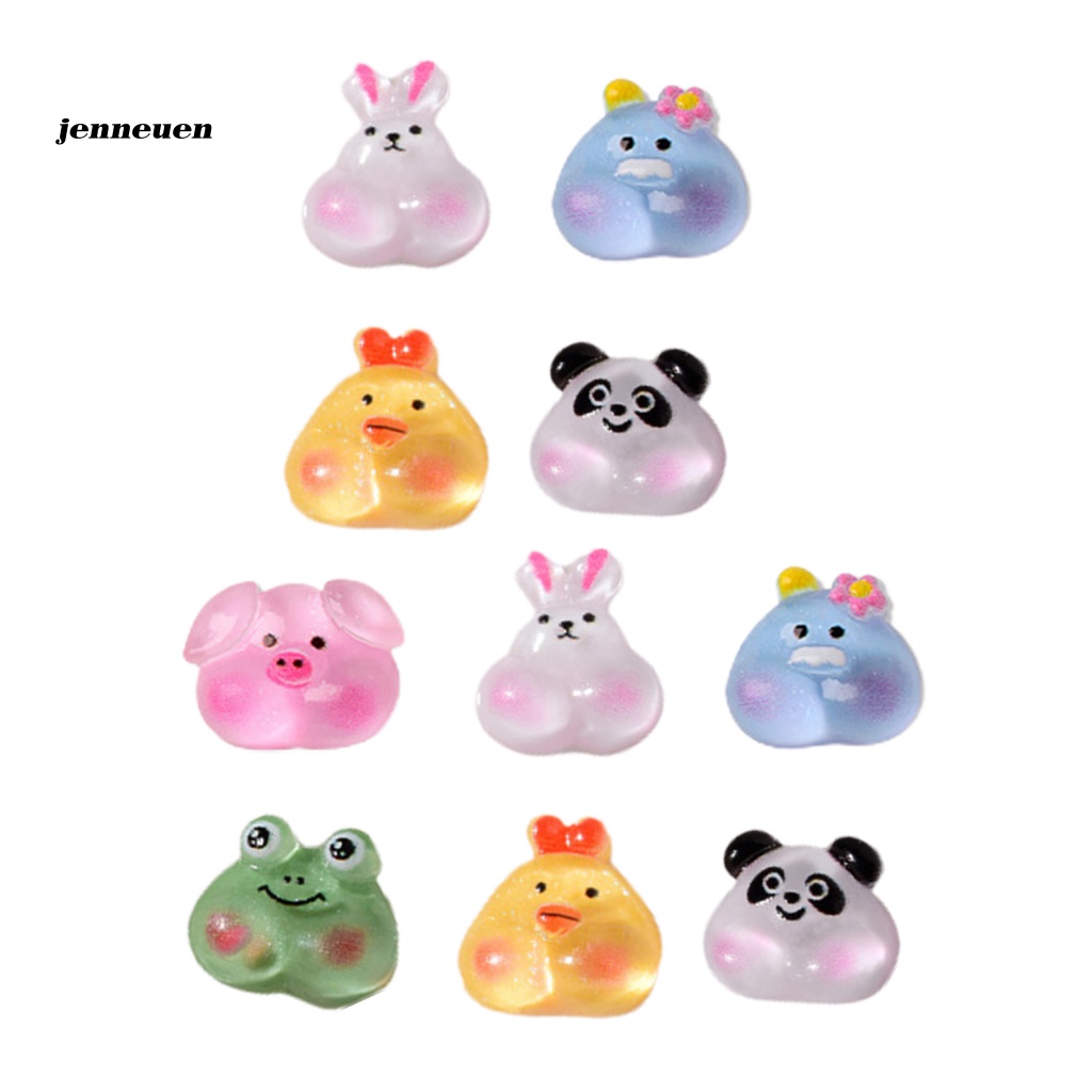 Set 10 Phụ Kiện Trang Trí Móng Tay 3D Hình Động Vật Bằng Nhựa Resin