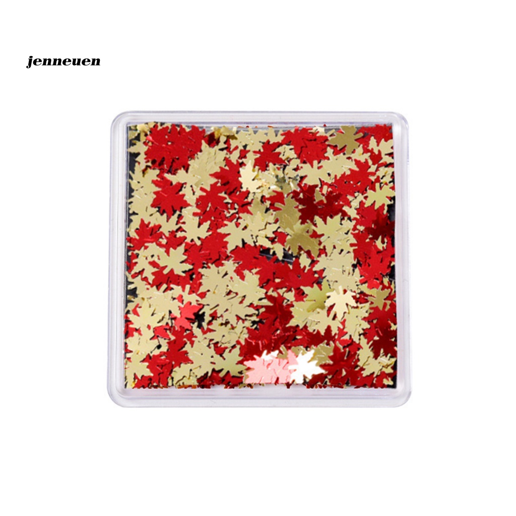 1 Hộp Nhãn Dán Trang Trí Móng Tay An Toàn Hình Lá Phong Lấp Lánh Siêu Mỏng