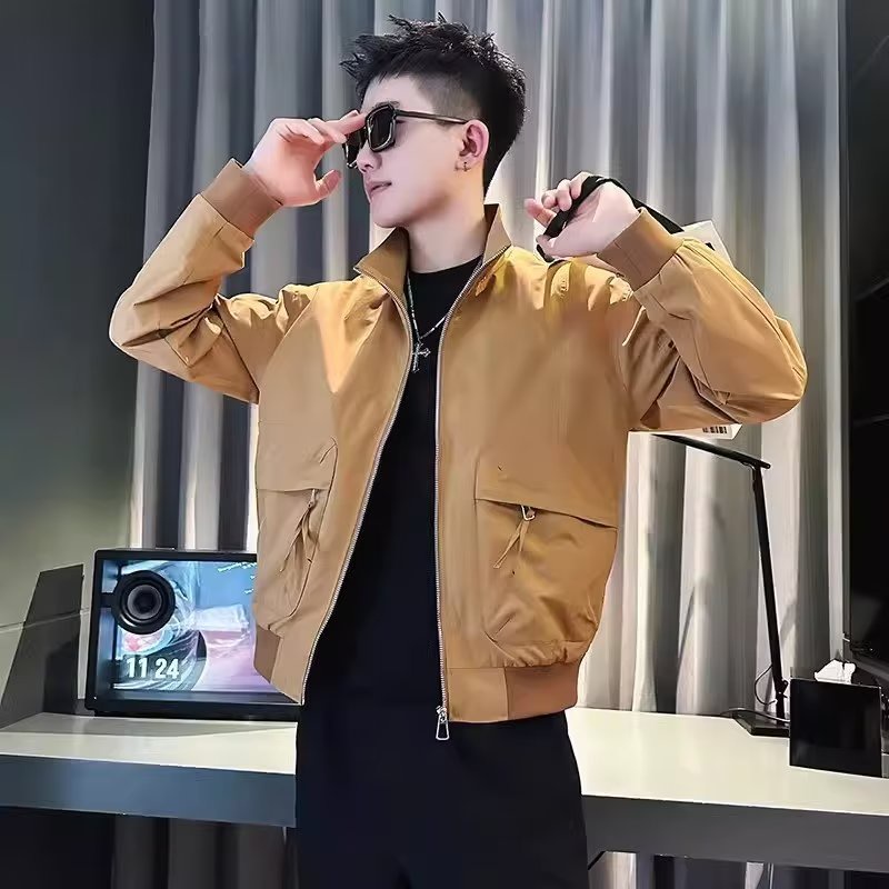 Áo Khoác Cổ Đứng Có Túi Và Khóa Kéo Chất Lượng Cao Cho Nam