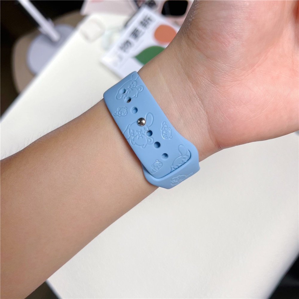 Dây Đồng Hồ Đeo Tay Họa Tiết Cinnamoroll Hoạt Hình 3D Cho Ultra 49mm S8 Series 8 7 SE 6 5 4 3 2 1