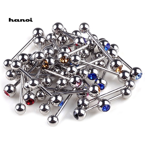 Set 10 Khuyên Lưỡi Đính Đá Cá Tính Unisex