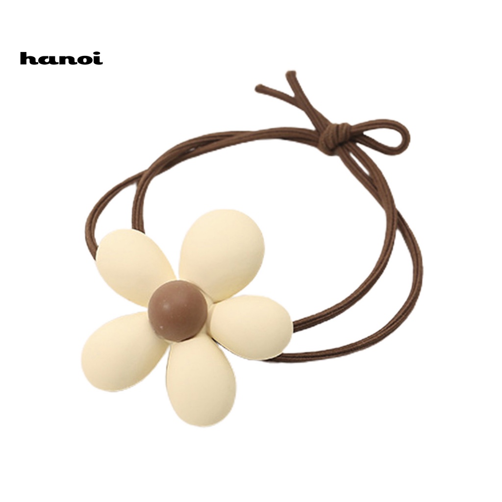 Dây Cột Tóc Co Giãn Mặt Nhám Đính Hoa Hoạt Hình Dễ Thương