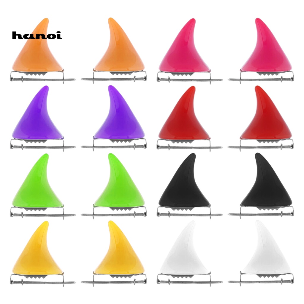 Set 4 Cặp Kẹp Tóc Hóa Trang Halloween Hình Sừng Quỷ Bằng Kim Loại