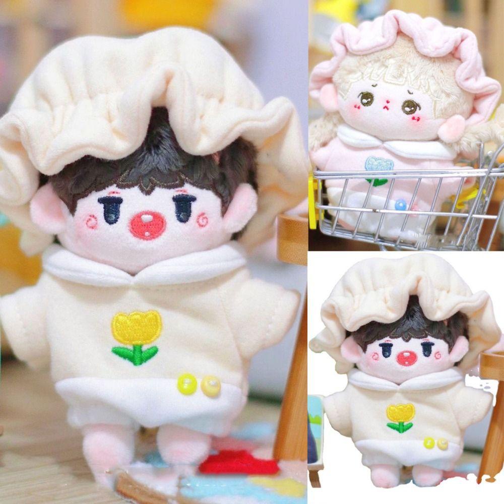 Haniray doll bodysuit, hoa văn chất liệu cotton quần áo búp bê, quần t-shirt có mũ mini mặc thường ngày trang phục búp bê thần tượng cho búp bê nhồi bông búp bê bông 10cm