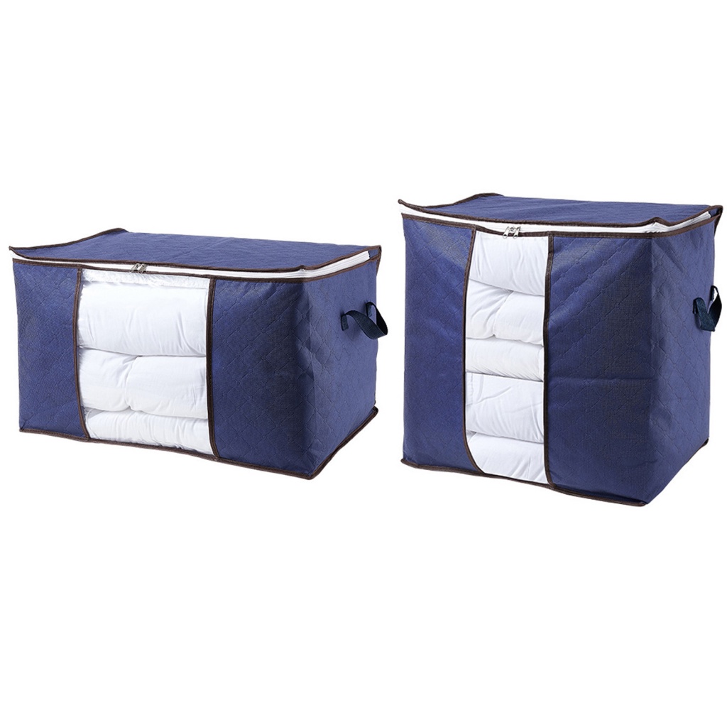 Áo Khoác Thời Trang Cá Tính Trẻ Trung| Quilt storage bag foldable large capacity non-woven fabric two-way zipper clothes storage bin for wardrobe