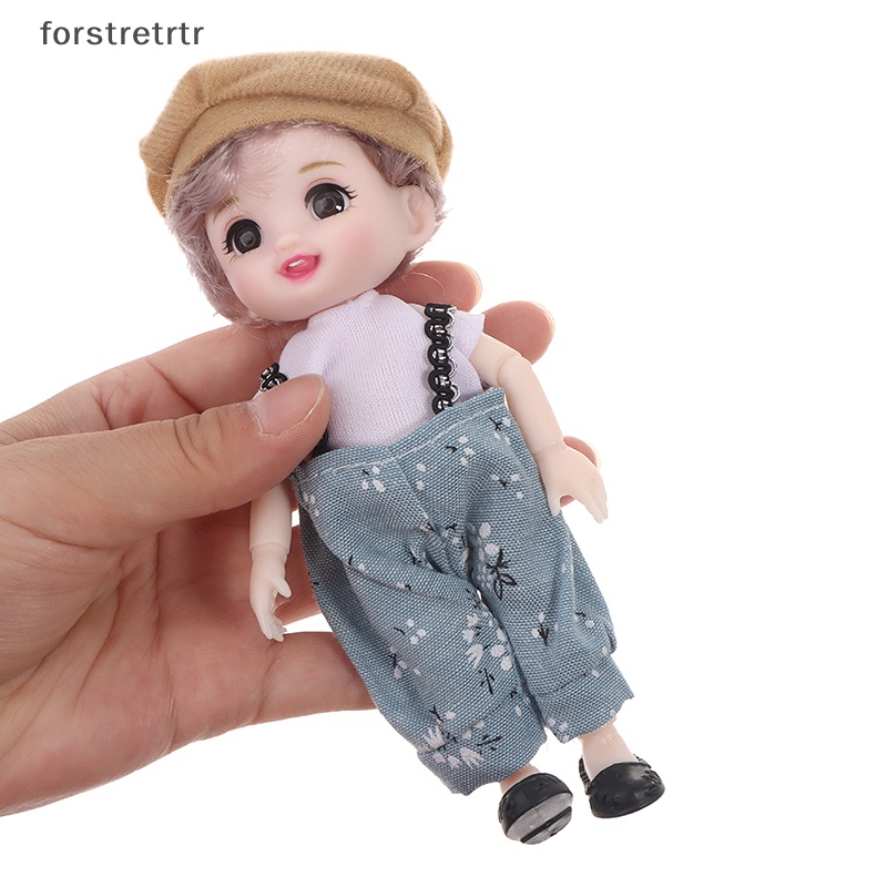 Búp Bê Bé Gái Mini 17Cm Có Khớp Chuyển Động Mắt To 13D DIY