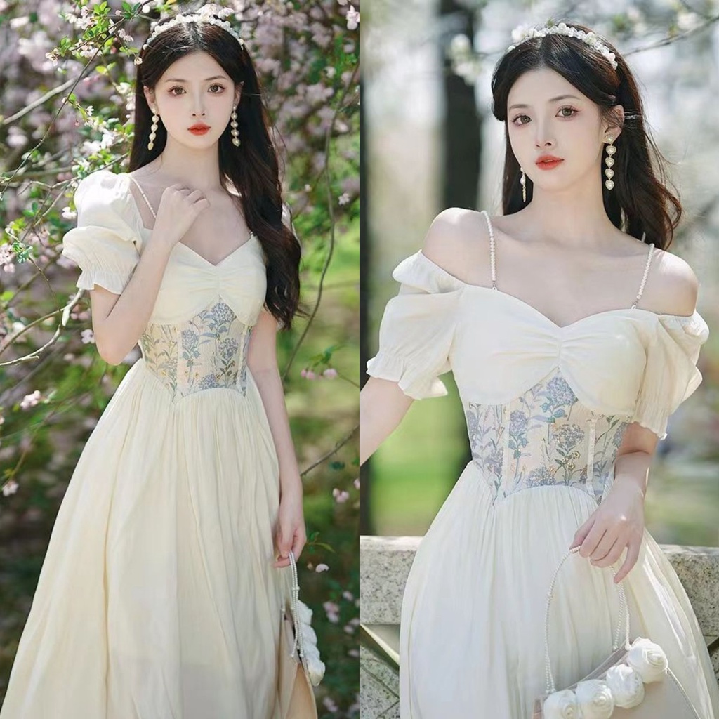 Đầm Nữ Phong Cách Vintage Pháp Ngọt Ngào Lãng Mạn