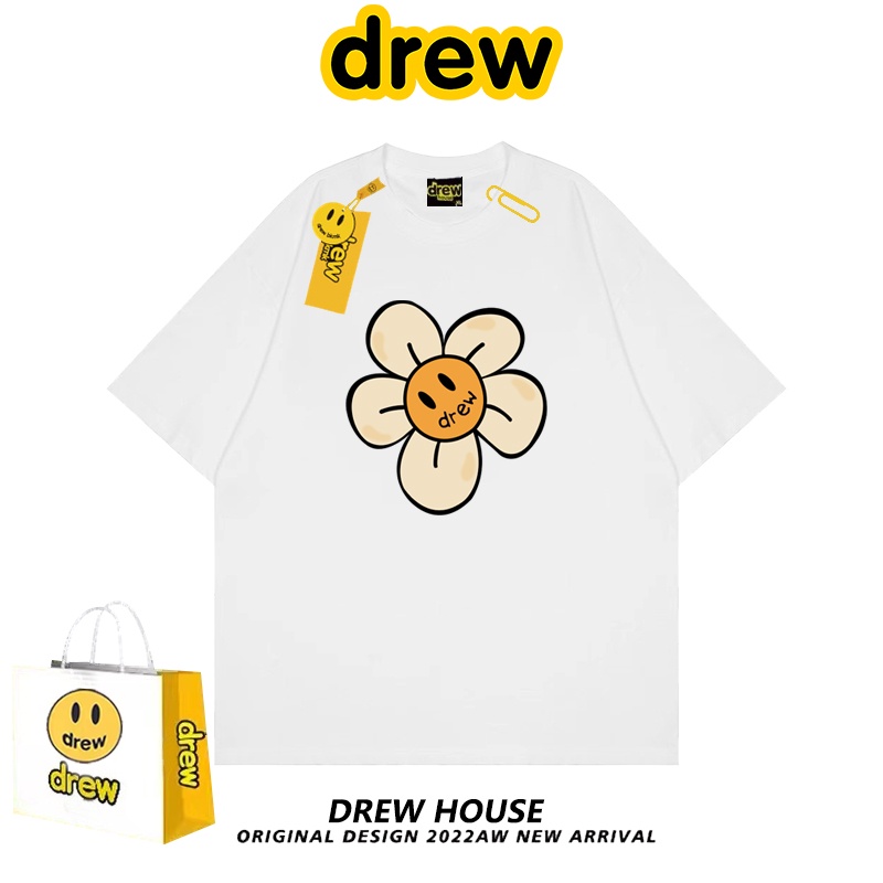 Áo Thun Ngắn Tay in Chữ "Mặt Cười / Hoa Hướng Dương" Thời Trang Mùa Hè Cho Nam Nữ