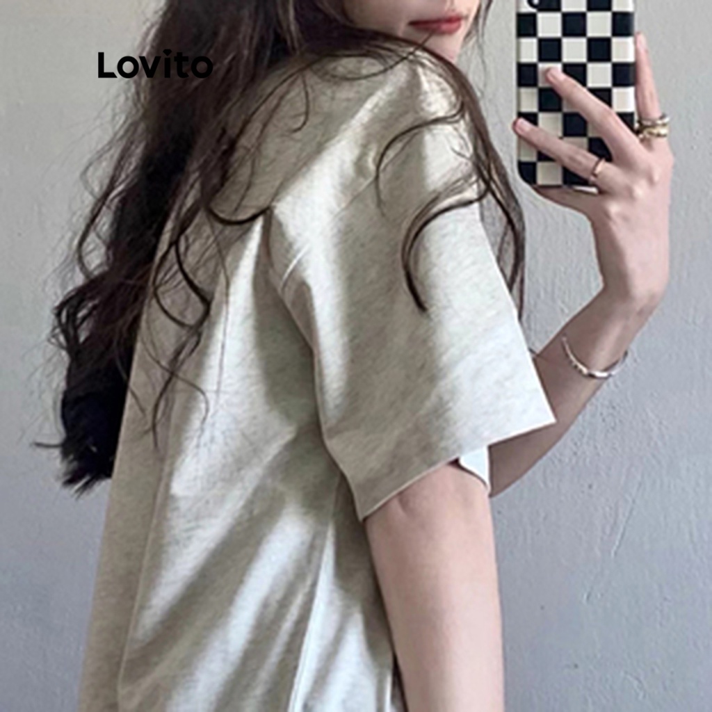 Áo thun LOVITO họa tiết hoạt hình thường ngày cho nữ LNE10153