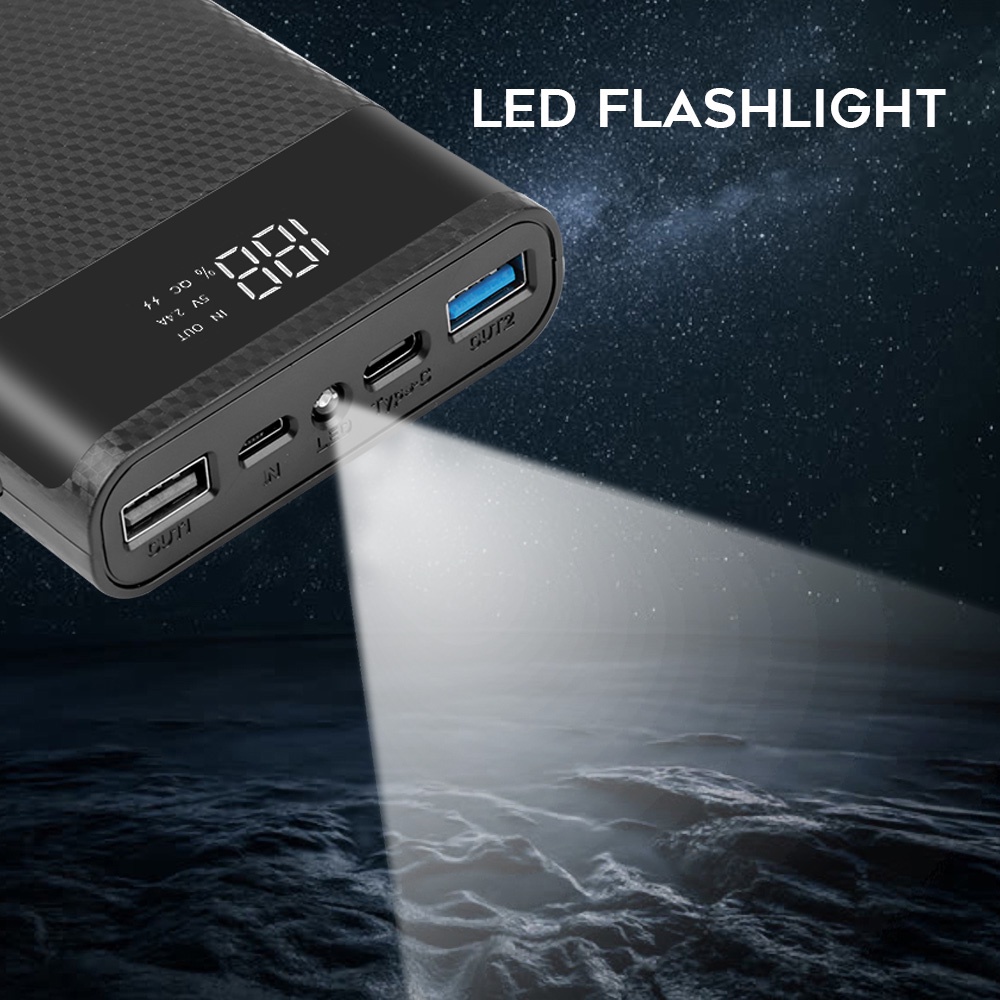 Hộp Pin Sạc Dự Phòng 18650 20000mAh USB Type C 5V Không Cần Pin Cho iPhone Xiaomi Huawei