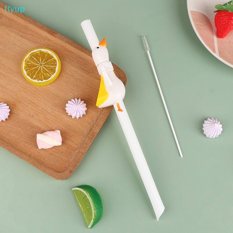 1 Ống Hút Dài Bằng Lông Ngỗng Đường Kính Lớn Có Thể Tái Sử Dụng Thời Trang