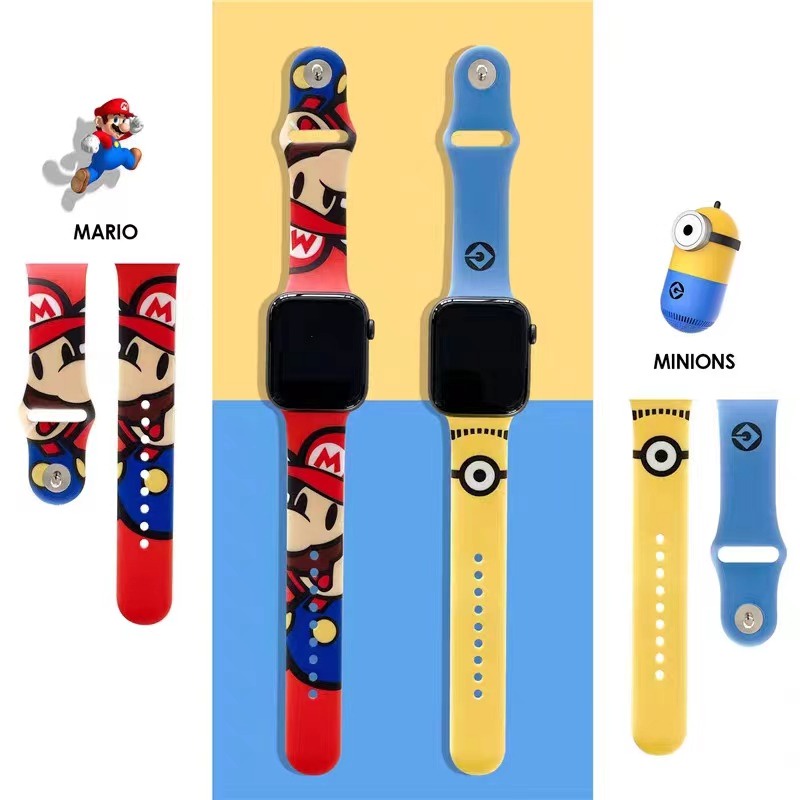 Dây Đeo Đồng Hồ Bằng Silicone In Hoạt Hình Cho Apple Watch 8 7 6 5 4 se 3 49mm 45mm 44mm 42mm 41mm 40mm 38mm