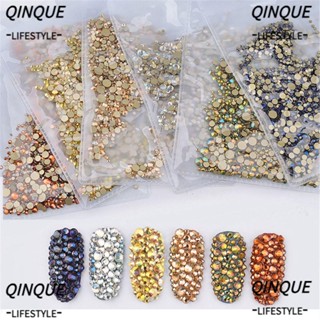 Set 1440 hạt đá màu trơn nhiều kích thước trang trí móng tay nghệ thuật