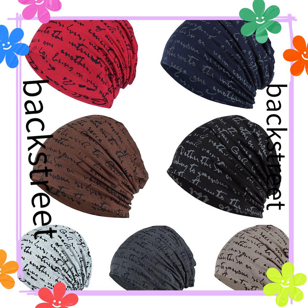 Nón trùm đầu mùa đông bằng cotton dệt kim in chữ phong cách hip hop cho nam và nữ