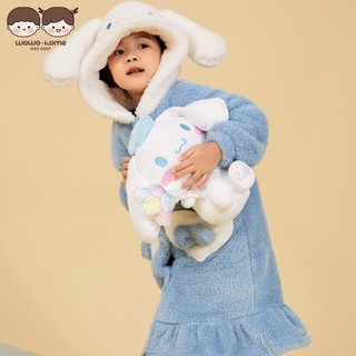 Bộ đồ ngủ bằng lông cừu phối nhung dày dặn ấm áp dành cho bé gái