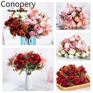 Conopery Bó Hoa Cẩm Tú Cầu Giả Bằng Lụa Dùng Trang Trí