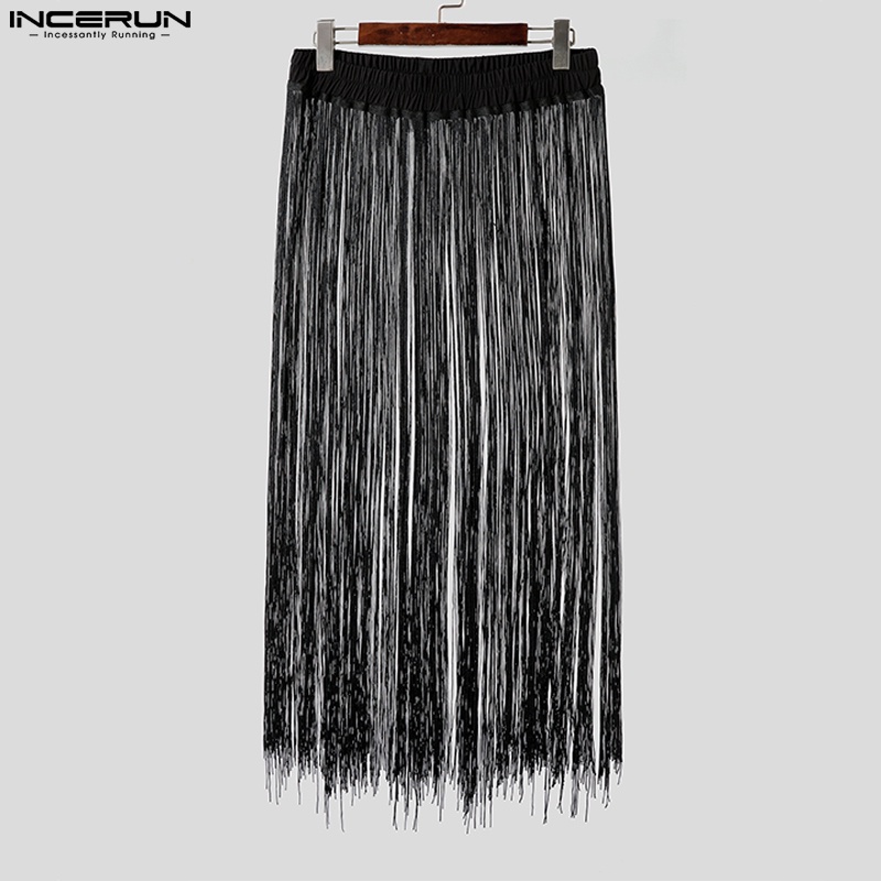 Incerun Chân Váy Maxi Tua Rua Peplum Đường Phố Vintage Cho Nam