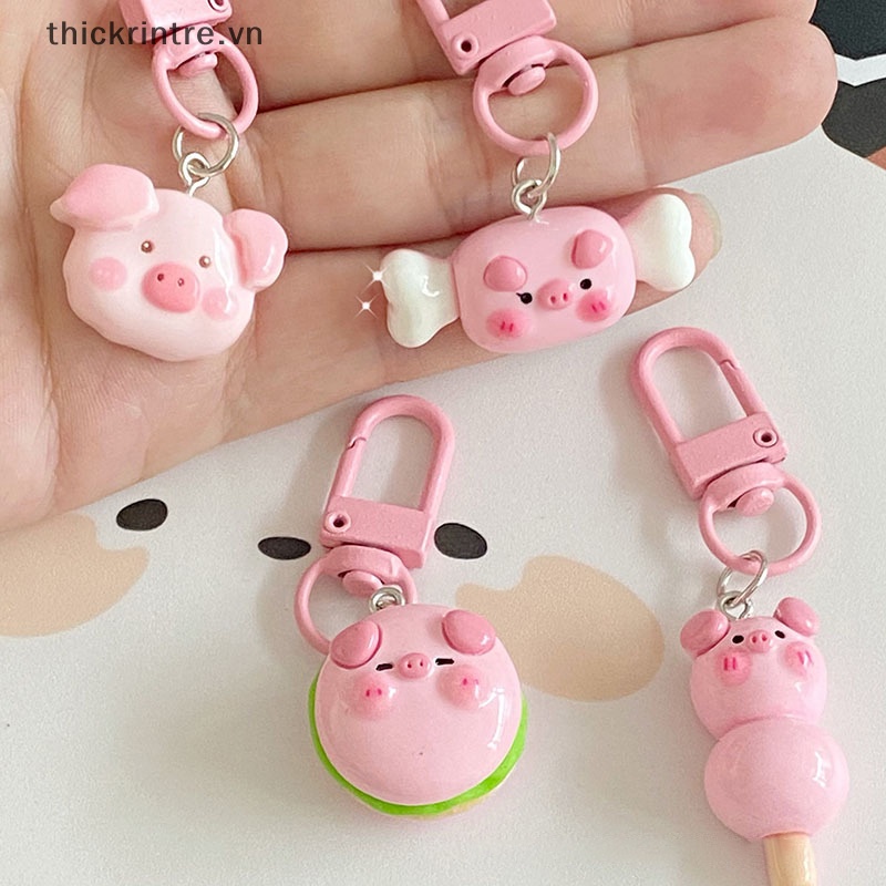 Móc Khóa Hình Heo Hồng Ba Chiều Dễ Thương