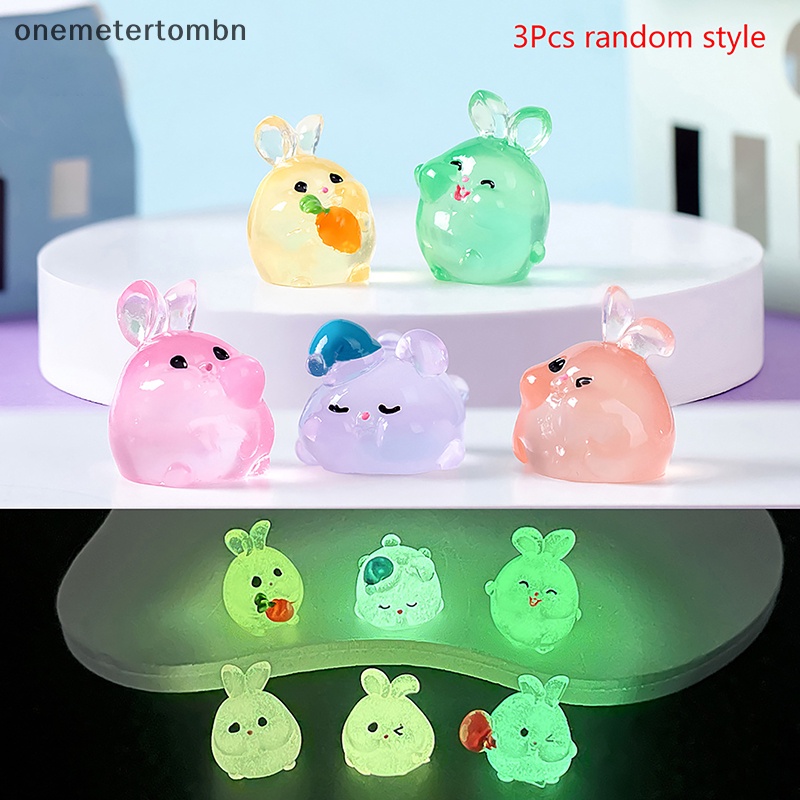 Set 3 Thỏ Con Hoạt Hình Mini Phát Sáng Xinh Xắn Dùng Để Trang Trí Tiểu Cảnh