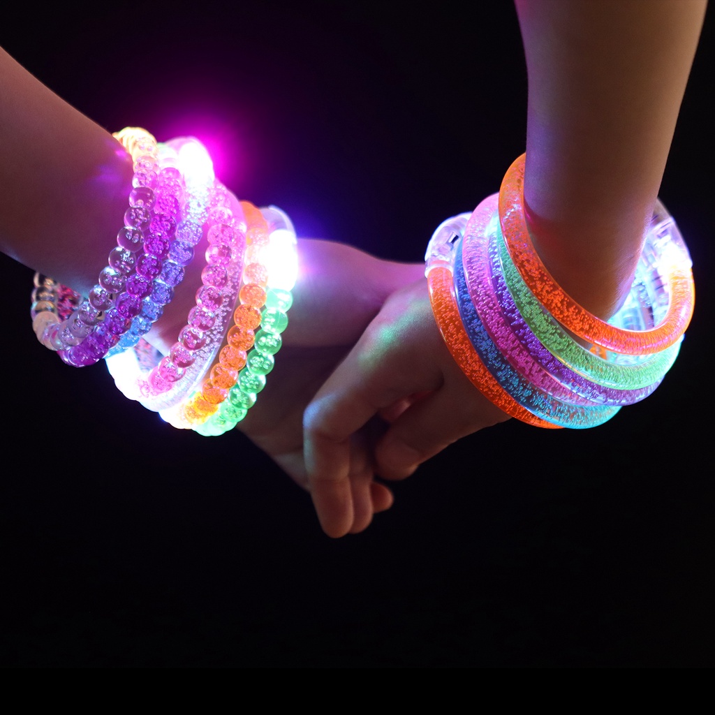 6 CÁI LED Glow Vòng đeo tay Neon Glow Bracelet Glow In The Dark Wristband Đối với trẻ em dành cho người lớn
