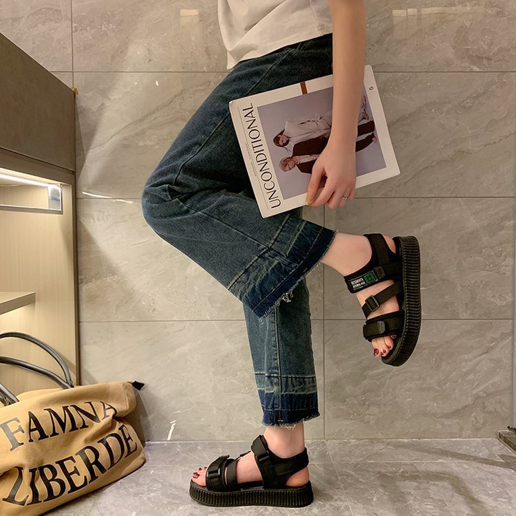 Giày Sandal Quai Dán Đế Dày Hở Ngón Quai Dán Thời Trang Mùa Hè Hàng Mới 2023 Dành Cho Bạn Nữ Sinh
