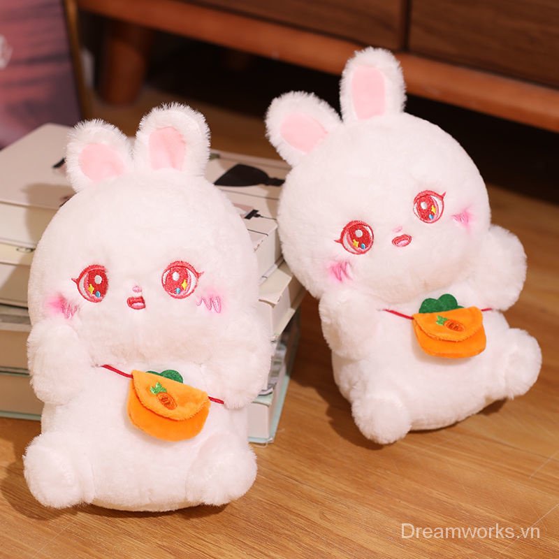 Thú Nhồi Bông Hình Thỏ Trắng Dễ Thương 25CM búp bê nhồi bông