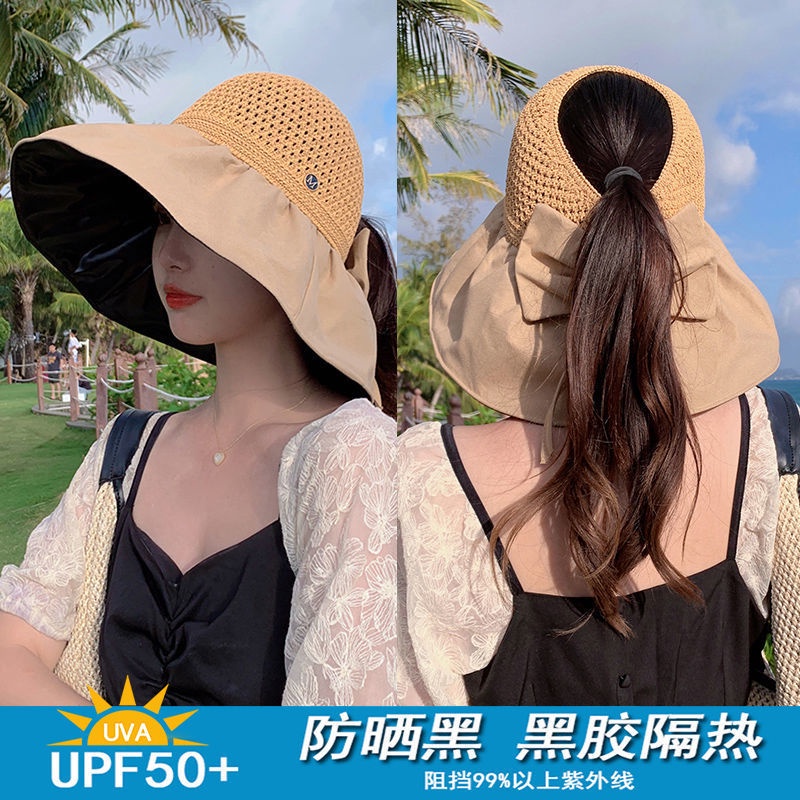 Mũ chống nắng vinyl mũ rỗng của phụ nữ mùa hè mới mặt che nắng mũ lớn vành ngư dân mũ chống nắng uv mũ chống nắng