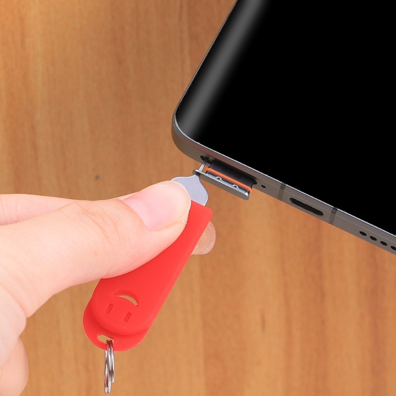 Cây Ghim Gắn Thẻ SIM Điện Thoại / Thẻ SIM Hình Mặt Cười Bằng Silicon
