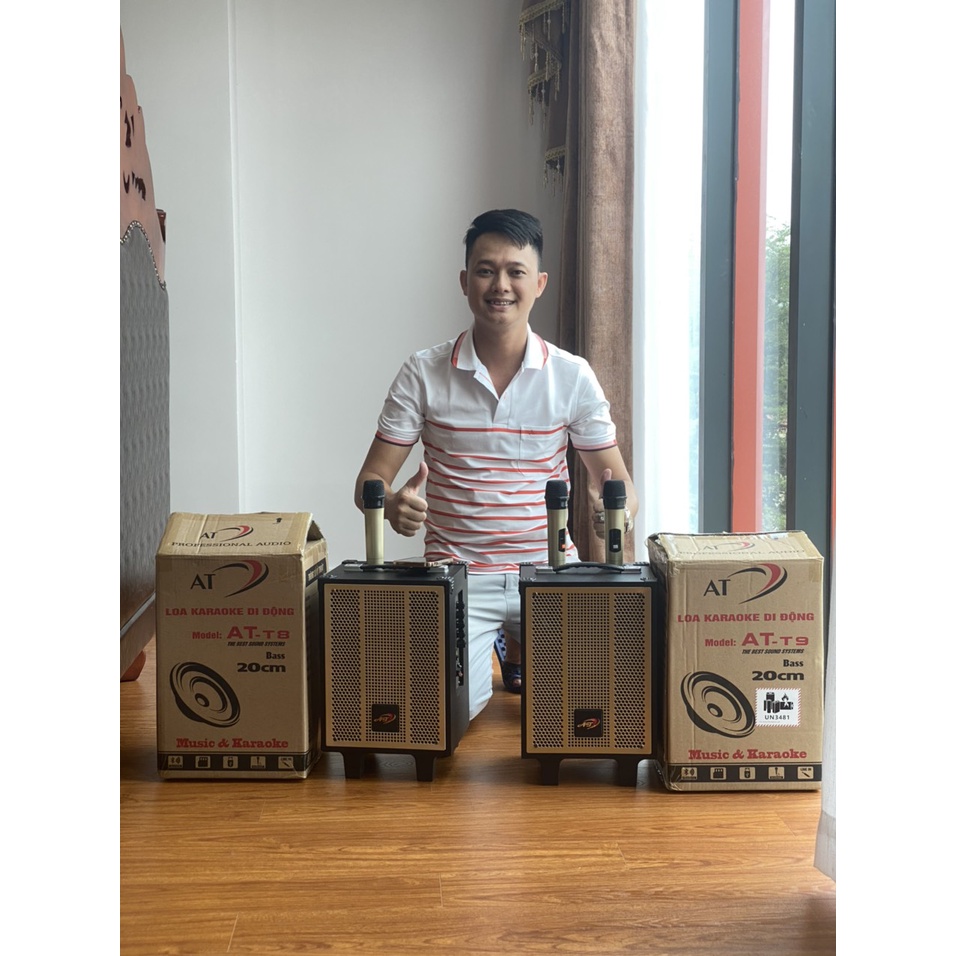Loa Karaoke Di Động AT T8, Bass 20, Tặng 1 Micro Không Dây