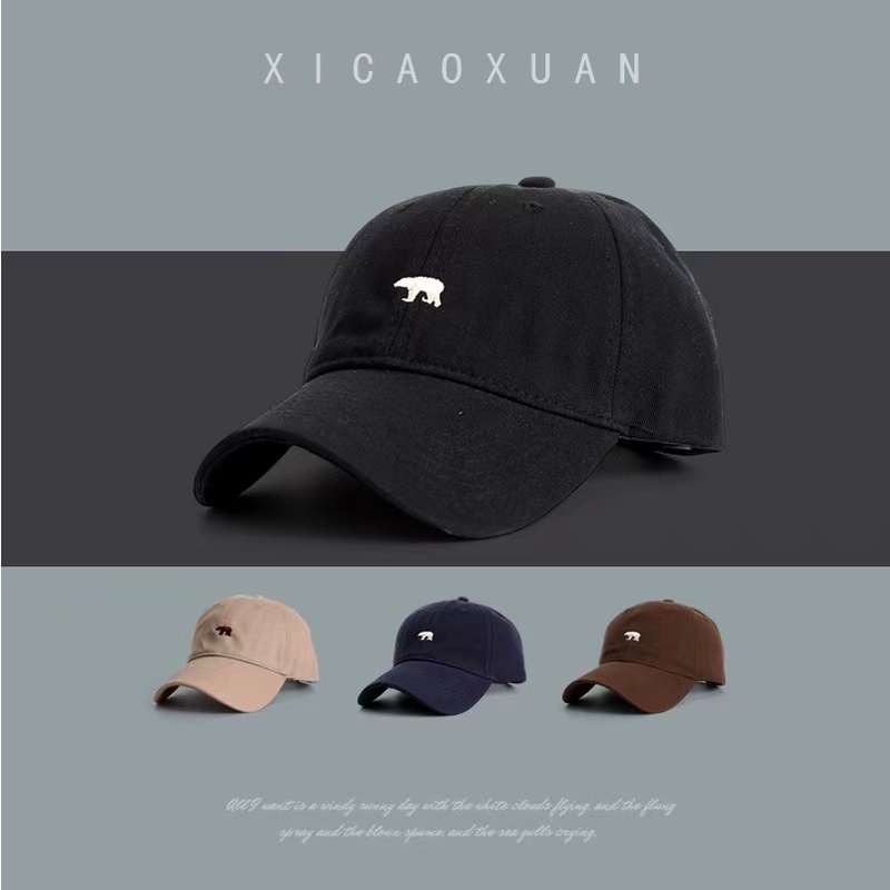 Mũ Lưỡi Trai Thêu Hình Chú Gấu Nhỏ Điều Chỉnh Được Thời Trang Mùa Hè Mới Cho Nam Và Nữ