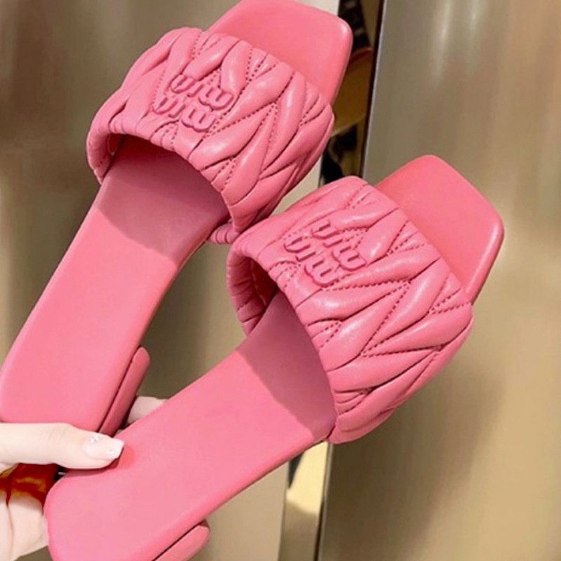 Dép Sandal Đế Bằng Mũi Vuông Thời Trang Đi Biển Mùa Hè Hàng Mới Dành Cho Bạn Nữ